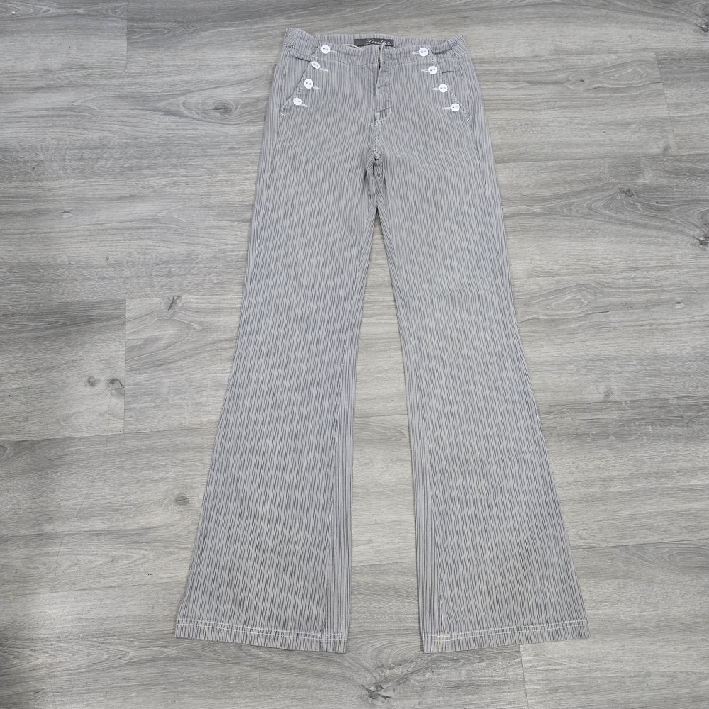 Level 99 Light Gray Pinstripe Wide Leg Pants